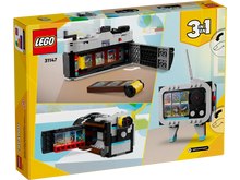 Load image into Gallery viewer, LEGO Creator 3-in-1 Retro Camera set 31147 with build options and illustrated packaging
