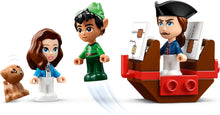 Load image into Gallery viewer, LEGO Disney Peter Pan set 43220 featuring Peter Pan, Wendy, and Captain Hook in a playful scene