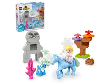 Load image into Gallery viewer, LEGO 10418 Elsa & Bruni playset from Brick Shack featuring Elsa, Bruni, and Olaf with colourful tree and ice elements