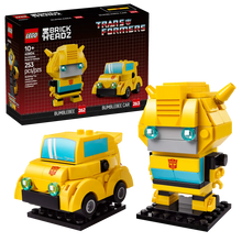 Load image into Gallery viewer, LEGO Brickheadz Bumblebee set featuring a yellow Bumblebee figure and car from Transformers in a boxed set