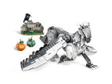 Load image into Gallery viewer, Brick Shack LEGO Buckbeak set UK build showing grey Buckbeak creature with outstretched wings and castle accessories