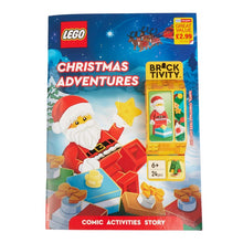 Load image into Gallery viewer, LEGO festive activity book for kids featuring Christmas Adventures with comic activities and a festive Santa figure