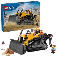 Load image into Gallery viewer, LEGO City Bulldozer set 60466 featuring a detailed bulldozer model and construction minifigures