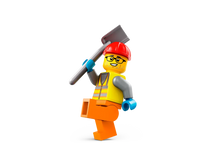 Load image into Gallery viewer, LEGO City Construction Steamroller 60401 Minifigure Holding a Shovel in Safety Gear