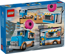 Load image into Gallery viewer, LEGO City Donut Truck boxed set by Brick Shack featuring a blue and white donut food truck with toppings and minifigures