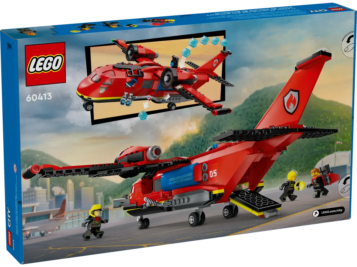 LEGO City Fire Rescue Plane Set with Firefighting Features Brick