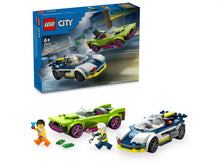 Load image into Gallery viewer, LEGO City Police Car and Muscle Car Chase set 60415 featuring cars and mini-figures for creative play