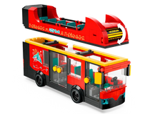 Load image into Gallery viewer, LEGO City sightseeing bus set by Brick Shack featuring a detailed red and yellow double-decker tour bus model