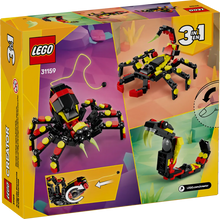 Load image into Gallery viewer, LEGO Creator 3-in-1 Surprising Spider boxed set by Brick Shack showing spider, scorpion and snake models