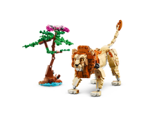 Load image into Gallery viewer, LEGO Creator 3-in-1 Wild Safari Animals 31150 set featuring a lion and tree with flowers