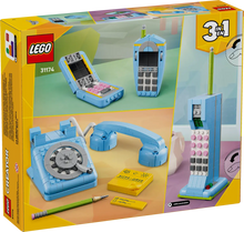 Load image into Gallery viewer, LEGO Creator Retro Telephone set 31174 featuring three buildable models in bright colours