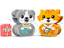 Load image into Gallery viewer, LEGO DUPLO My First Puppy and Kitten 10977 with interactive sounds and colourful designs for toddlers