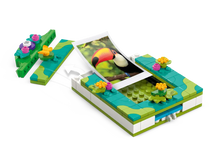 Load image into Gallery viewer, LEGO Encanto jewellery box from Brick Shack featuring colourful tropical design with removable lid and storage space