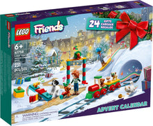 Load image into Gallery viewer, LEGO Friends Advent Calendar 2023 boxed set with 231 pieces and festive winter scene