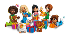 Load image into Gallery viewer, LEGO Friends Advent Calendar 2025 42668 featuring colourful characters and animals with festive gifts