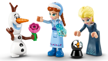 Load image into Gallery viewer, LEGO Frozen Arendelle Castle set 43265 featuring Anna, Elsa, and Olaf mini figures in vibrant colours