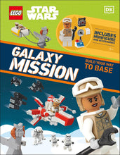 Load image into Gallery viewer, Galaxy Mission LEGO hardback book featuring Star Wars characters and space base building guide
