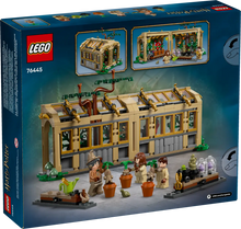 Load image into Gallery viewer, Hogwarts Castle LEGO 76445 for sale UK, featuring detailed greenhouse scene with characters and plants
