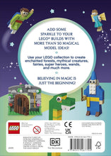 Load image into Gallery viewer, LEGO magical ideas book back cover showing fantasy LEGO builds including wizard, dragon, and fairy models