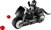 Load image into Gallery viewer, Venom Street Bike LEGO polybag featuring Venom minifigure riding a black and white motorcycle