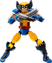 Load image into Gallery viewer, LEGO boxed set Wolverine figure in yellow and blue suit with crossed claws and detailed articulation
