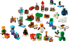 Load image into Gallery viewer, LEGO Minecraft Advent Calendar 2025 21280 featuring festive characters and scenes from the Minecraft universe