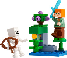 Load image into Gallery viewer, LEGO Polybag set featuring a character with a sword and skeleton figure by a decorative plant