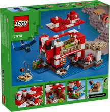 Load image into Gallery viewer, LEGO Minecraft Mooshroom House set boxed set featuring a red and white mushroom house with characters and accessories