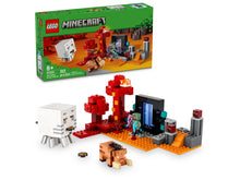 Load image into Gallery viewer, LEGO Minecraft Nether Portal set by Brick Shack featuring Nether landscape with portal, mobs, and buildable figures
