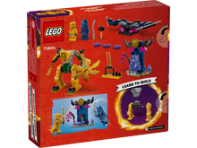 Load image into Gallery viewer, Brick Shack LEGO Ninjago Arin's Battle Mech boxed set with mech, figures, and accessories on red background