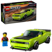 Load image into Gallery viewer, LEGO Speed Champions Dodge Challenger 77237 boxed set with a green car and minifigure