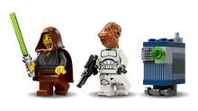 Load image into Gallery viewer, LEGO Star Wars Jedi Bob Starfighter boxed set featuring Jedi minifigure with green lightsaber and alien companion