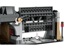 Load image into Gallery viewer, Close up of LEGO Star Wars Paz Vizsla set showing detailed grey and brown brick construction with movable parts