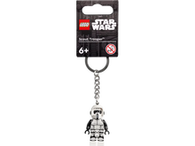Load image into Gallery viewer, LEGO Star Wars Scout Trooper keychain 854246 featuring a detailed minifigure attached to a metal keyring