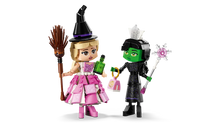 Load image into Gallery viewer, LEGO Wicked Elphaba and Glinda figures from Brick Shack boxed set with detailed costumes and accessories