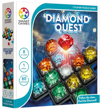 Load image into Gallery viewer, Smart Diamond Quest puzzle game box featuring colorful gem pieces for one player brain challenge