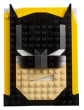 Load image into Gallery viewer, LEGO Batman Brick Sketches set featuring a detailed pixel-style Batman face in black and yellow