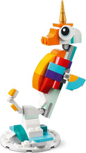 Load image into Gallery viewer, LEGO Creator 3-in-1 Magical Unicorn 31140 model with colourful, playful design on a white base