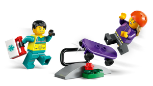 Brick Shack LEGO 60451 ambulance set UK showing paramedic with medical bag and minifigure on purple skateboard