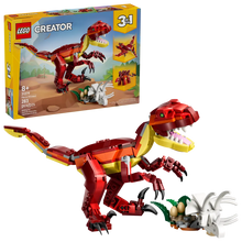 Load image into Gallery viewer, LEGO 31379 Fierce Dinosaur set 31379 with red dinosaur model and playful base design
