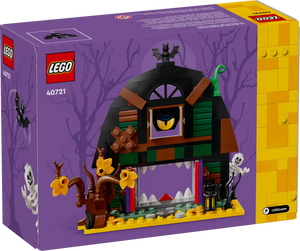 LEGO Boxed Set 40721 featuring a spooky haunted house design with ghosts and bats