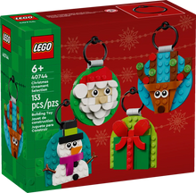 Load image into Gallery viewer, LEGO 40744 festive decorations boxed set featuring four Christmas ornaments for creative building fun.

