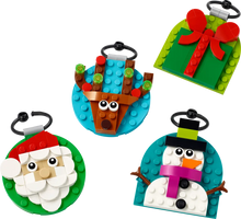 Load image into Gallery viewer, LEGO 40744 festive decorations featuring Santa, reindeer, snowman, and gift designs for holiday fun
