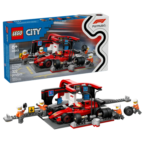 LEGO 60443 Ferrari car for sale UK boxed set with mechanics and racetrack scene