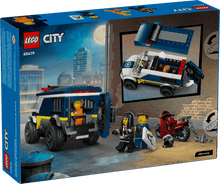 Load image into Gallery viewer, LEGO 60479: City: Police Prisoner Transport Van boxed set with mini-figures and vehicle details
