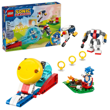 Load image into Gallery viewer, LEGO 77001 Sonic the Hedgehog Campfire Clash box set featuring Sonic, robots, and campfire scene
