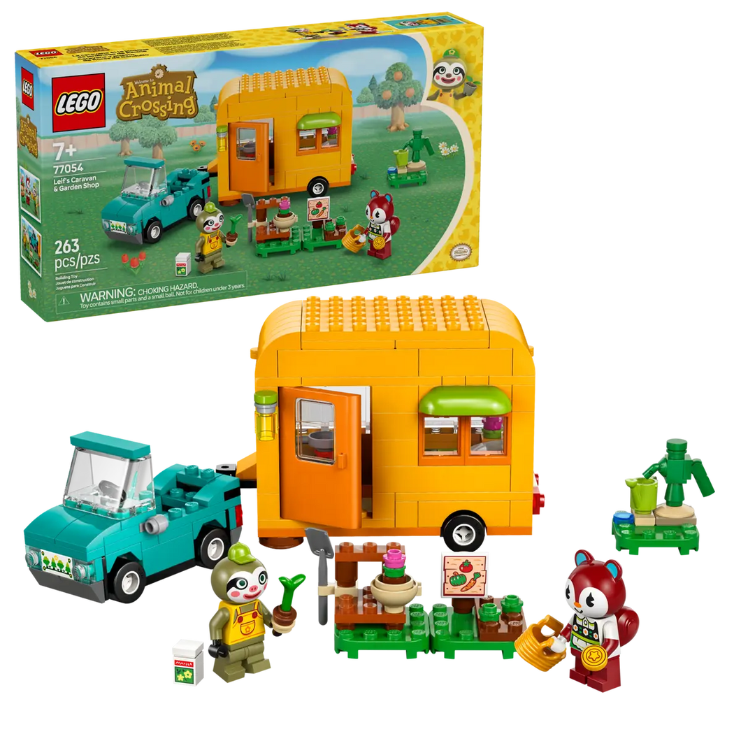 LEGO Animal Crossing Boxed Set with yellow camper, green car, and character minifigures by Brick Shack
