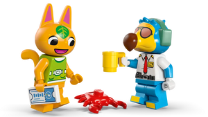 LEGO Animal Crossing sets UK featured with colourful character minifigures holding accessories from Frasers