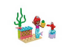 Load image into Gallery viewer, Brick Shack LEGO Ariel&#39;s Music Stage set featuring Ariel and Sebastian with stage and pineapple prop
