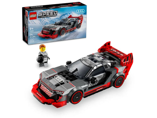 LEGO Audi S1 e-tron quattro set with detailed race car and driver minifigure by Brick Shack